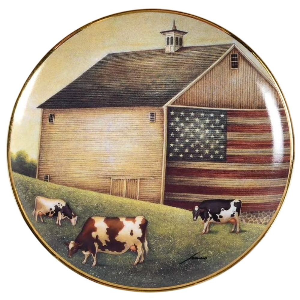 Franklin Mint Proud Pasture American Folk Art Porcelain Plate Limited Edition